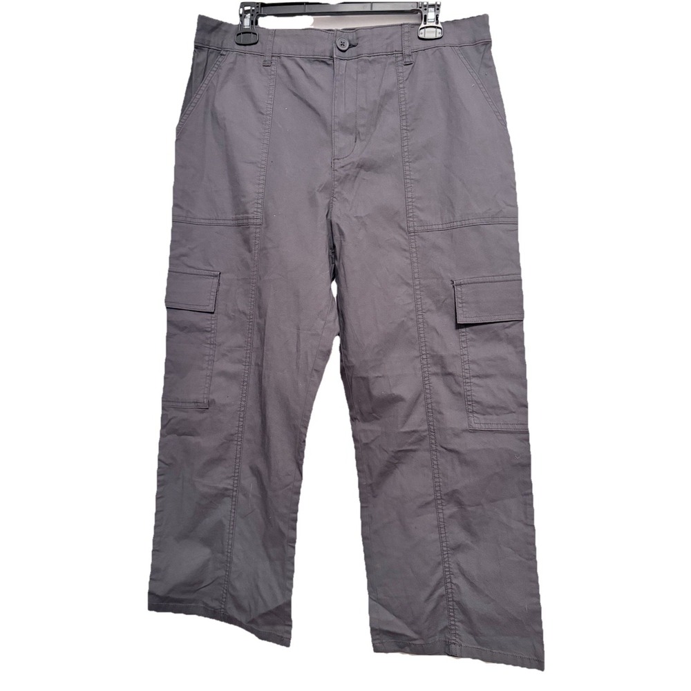 Social Standard Portside Cargo Crop Pants Women's XL Gray Cotton Blend‎